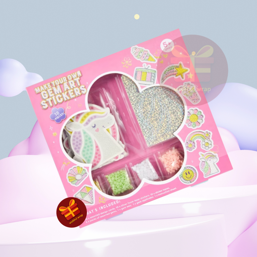 38 Piece Make Your Own Gem  Art Stickers (Pink)