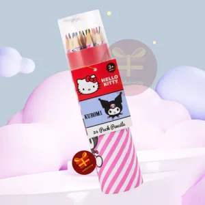 24 Pack Hello Kitty and Kuromi  Pencils Cylinder